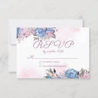Charme parisien Rose Floral Wedding Réponse RSVP