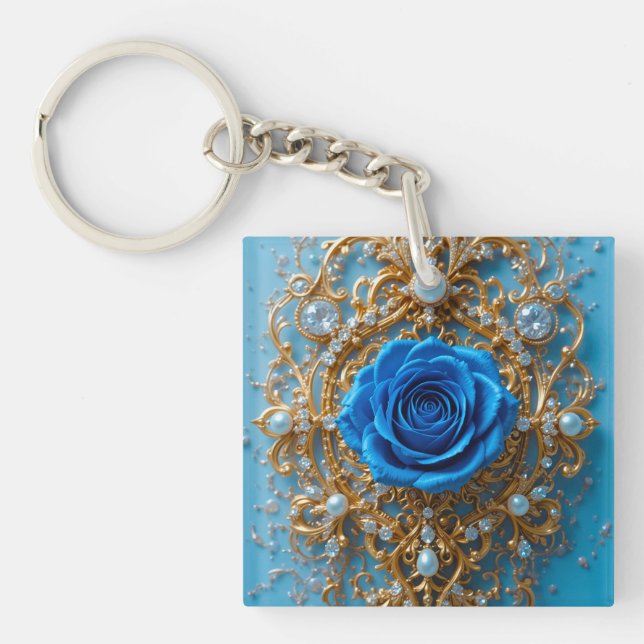 💙 Charme Rose Bleue Or Rose Gold Pour Amateurs d' (Devant)