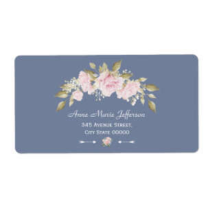 Charme rose Floral Dusty Blue Mariage