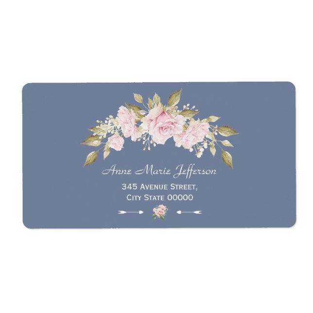 Charme rose Floral Dusty Blue Mariage (Devant)