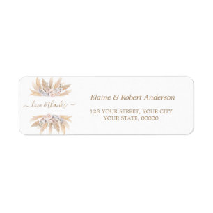 Charme Roses Blanches Pampas Mariage en herbe Reto