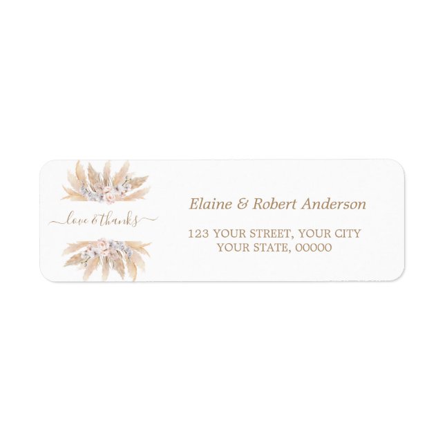 Charme Roses Blanches Pampas Mariage en herbe Reto (Devant)