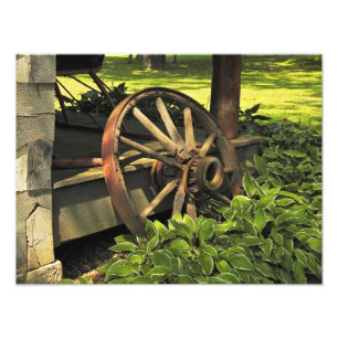 Charme rustique - Patiné Wagon Wheel Photographie