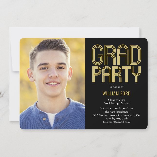 Charme super Photo Graduation Party Invitation (Devant)