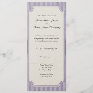 Charme vintage Lilac Monogramme Mariage Invitation