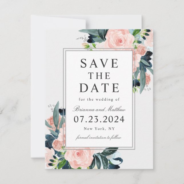 Charmed Floral Wedding Save the Date (Front)