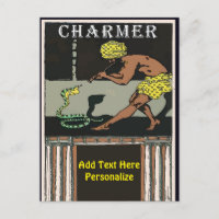 Charmeur de serpents, ajouter du texte, Carte post