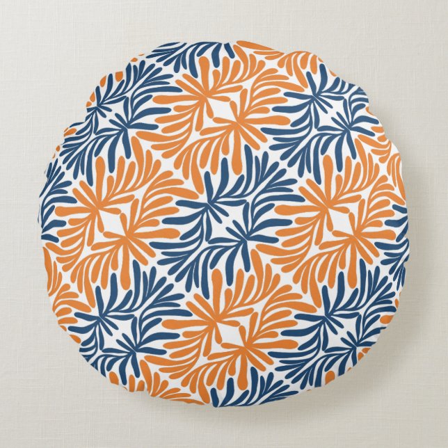 Charming Abstract Florals Round Pillow (Front)
