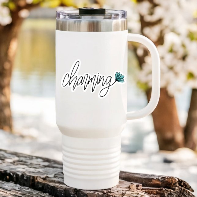 Charming Affirmation Sticker | Die-Cut Sticker (Charming Affirmation Vinyl Sticker by PiggyPrint Stickers.)