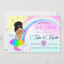 Charming Afro Puff Baby Girl Rainbow Baby Shower