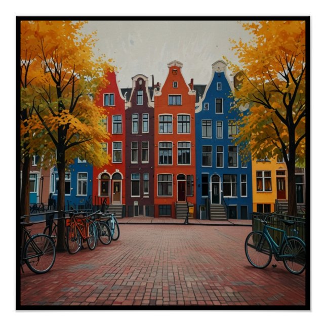 Charming Amsterdam City Poster (Front)