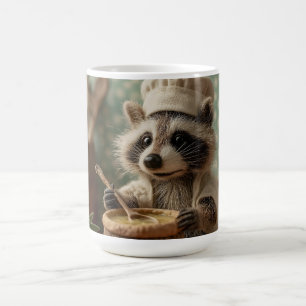 Charming and Cute Raccoon Chef Stirring a Bowl Coffee Mug