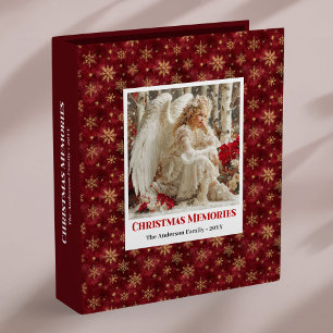 Charming Angel Red Gold Custom Christmas Memory  Binder