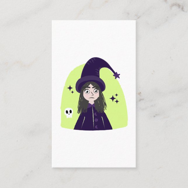 Charming Angry Cute Witch Appointment Card (Front)