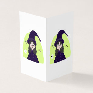 Charming Angry Cute Witch Business Card