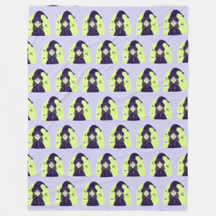 Charming Angry Cute Witch Fleece Blanket