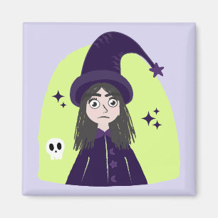 Charming Angry Cute Witch Magnet