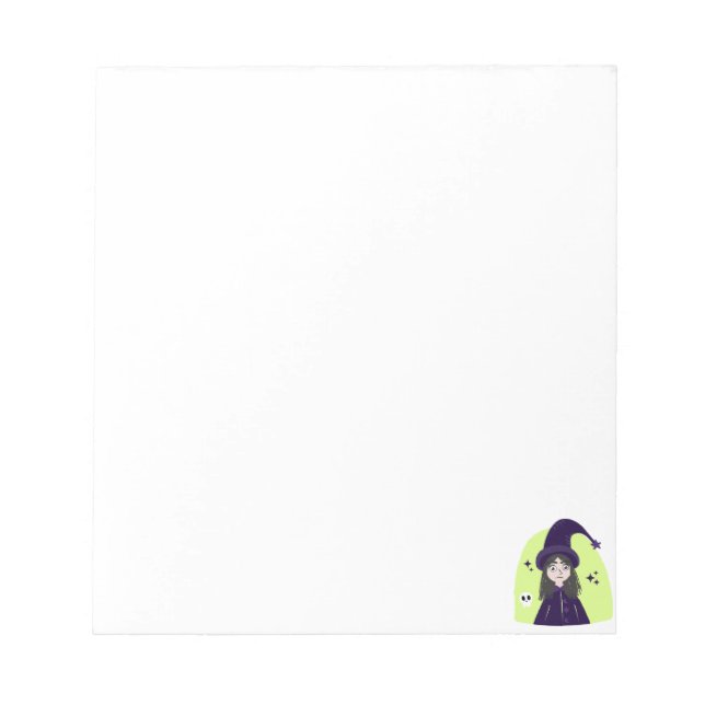 Charming Angry Cute Witch Notepad (Front)