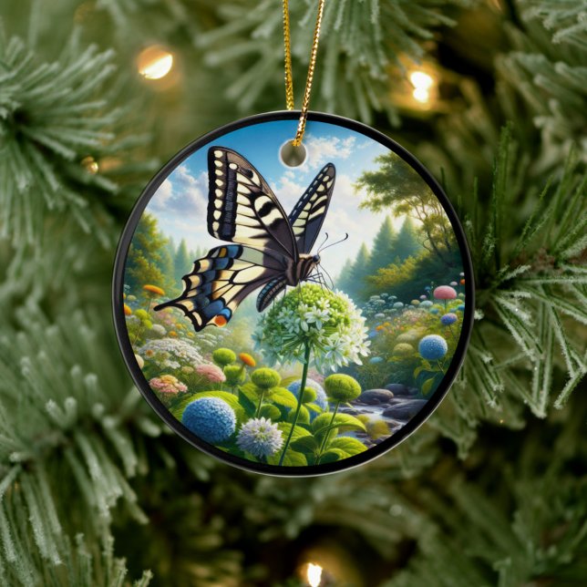 Charming Anise Swallowtail Butterfly Ceramic Ornament (Creator Uploaded)