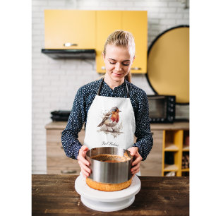 Charming Backyard Robin, custom Apron