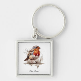 Charming Backyard Robin, custom Keychain