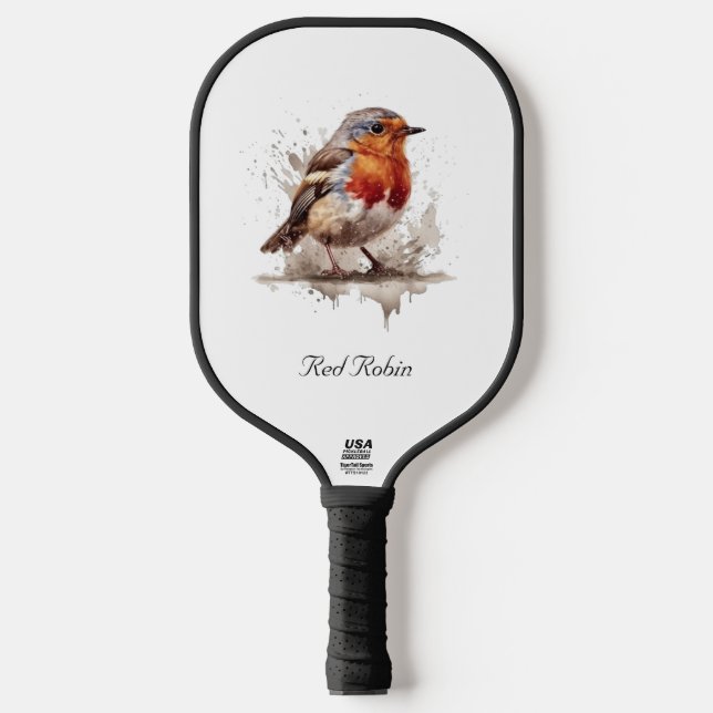 Charming Backyard Robin, custom Pickleball Paddle (Front)