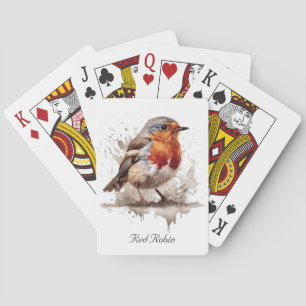 Charming Backyard Robin, custom Playing Cards