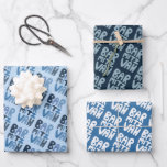 Charming Bar Mitzvah Handlettering Jewish Blue Fun Wrapping Paper Sheet<br><div class="desc">Hope you like this hand made paper variety pack.  Check out my shop for lots more colours and patterns and let me know if you'd like something customized.</div>