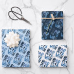Charming Bar Mitzvah Handlettering Jewish Blue Fun Wrapping Paper Sheet<br><div class="desc">Hope you like this hand made paper variety pack.  Check out my shop for lots more colours and patterns and let me know if you'd like something customized.</div>