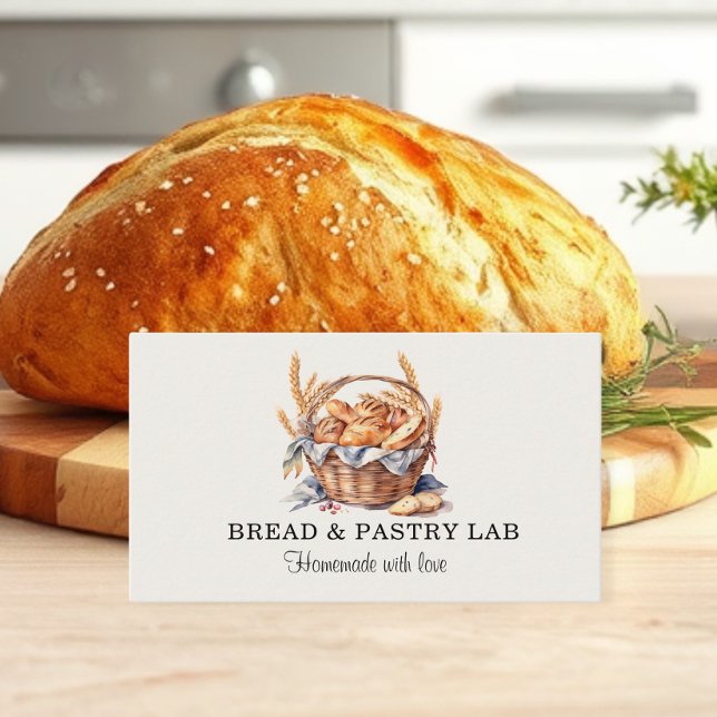 Charming Basket of bread and wheat Bakery Business Card (Creator Uploaded)