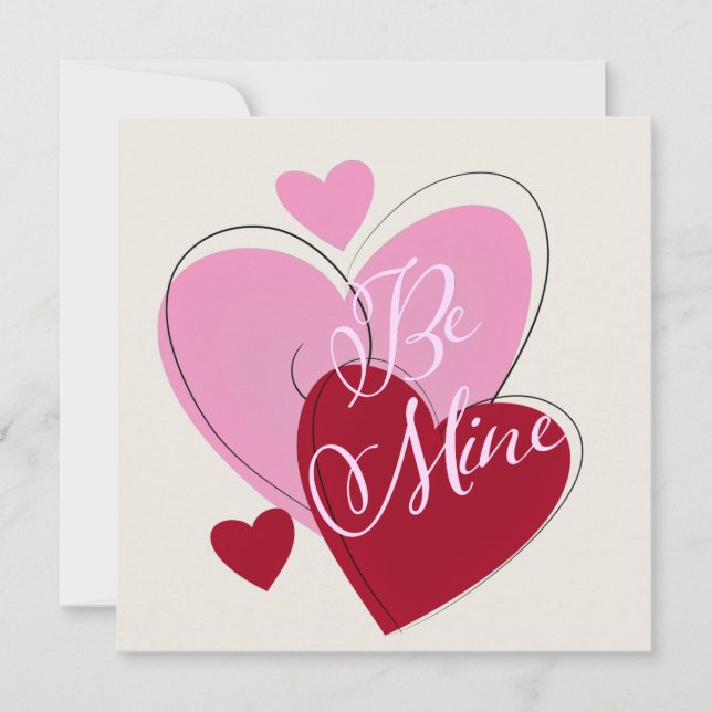 Charming Be Mine Romantic Flat Greeting Card (Front)