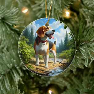 Charming Beagle Keepsake Ceramic Ornament