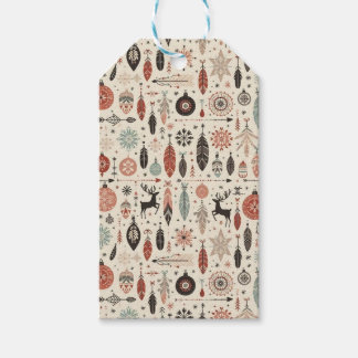 Charming Beige Boho Christmas Gift Tags