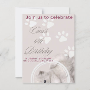 Charming  Birthday Invitation   Customizable Postcard