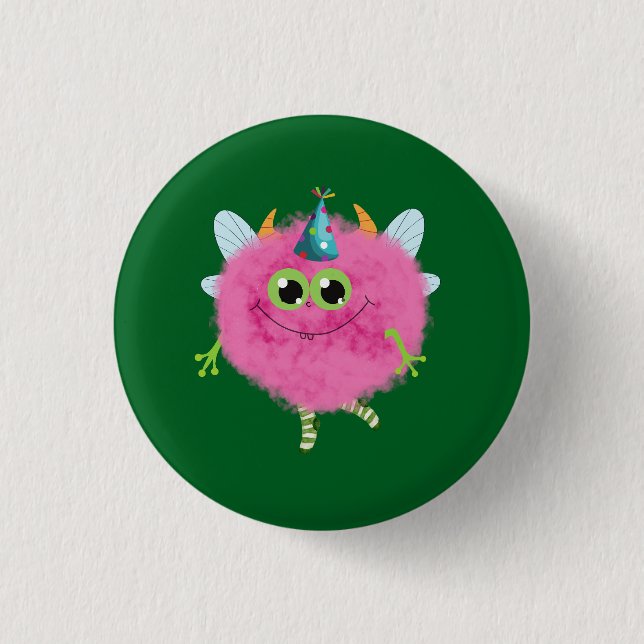 Charming birthday monster 1 inch round button (Front)