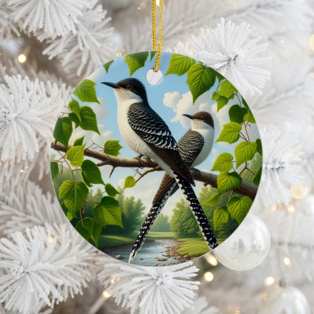 Charming Black-billed Cuckoo Keepsake Ceramic Ornament (Creator Uploaded)