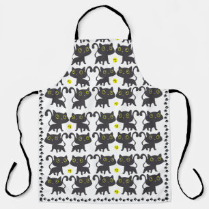 Charming Black Cat Design Apron