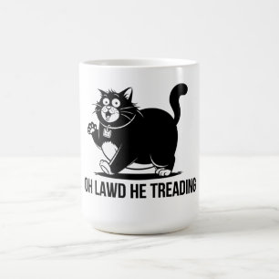 Charming Black Cat Illustration Coffee Mug