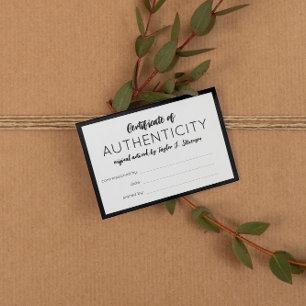 Charming Black Mini certificat d'authenticité