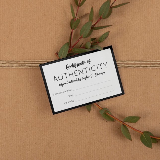Charming Black Mini certificat d'authenticité (Créateur téléchargé)