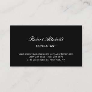 Charming Black & White Script Business Card