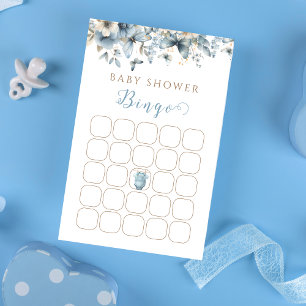Charming Blue Baby Clothes Baby Shower Bingo