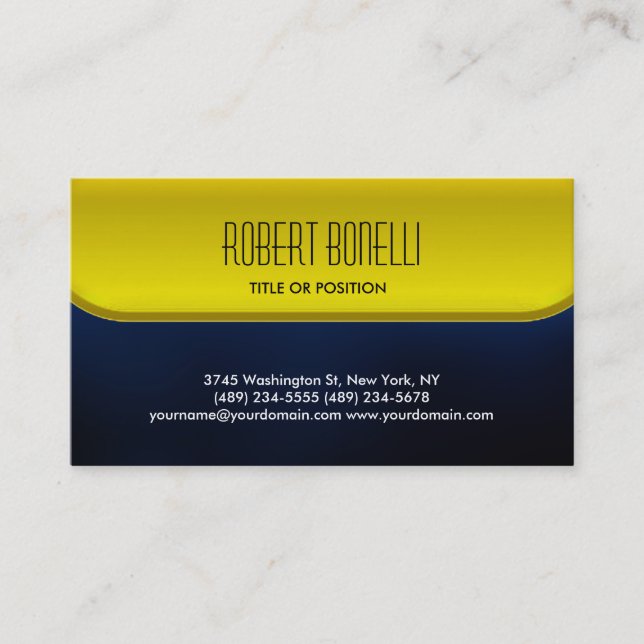 Charming Blue Yellow Pattern Business Card (Front)
