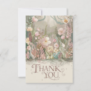 Charming Boho Greenery Woodland Thank You Card