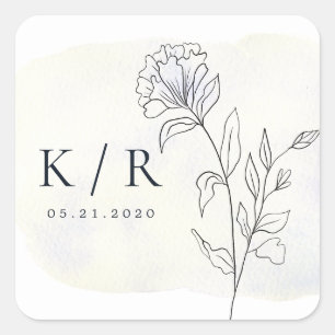 Charming Botanics Élégant Sticker de mariage