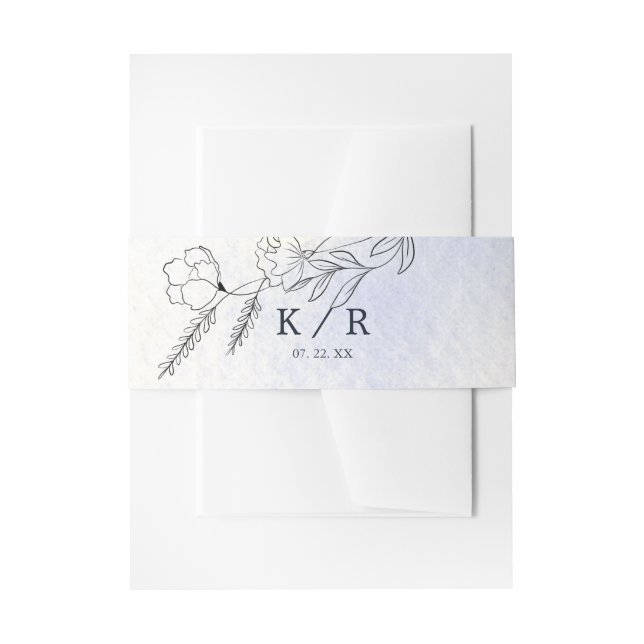 Charming Botanics Minimalistic Wedding Belly Band Invitation Belly Band (Front Example)