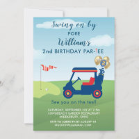 Charming Boy Golf Cart Par-tee 2nd Birthday 