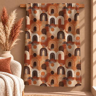 Charming Brown Copper Rainbow Shapes Blanket