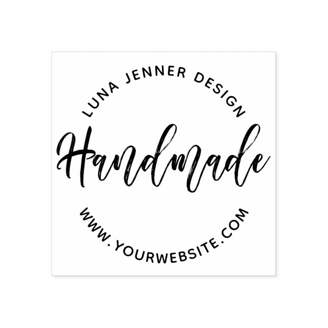 Charming Brush Script Handmade Rubber Stamp (Imprint)