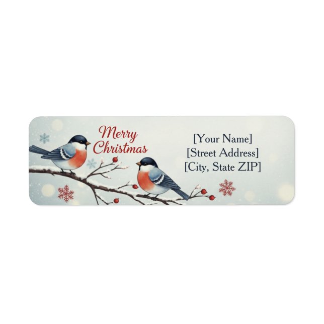 Charming Bullfinch Birds Winter (Front)